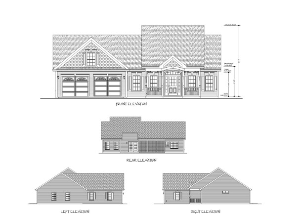 All Elevations image of The Small Country Cottage House Plan